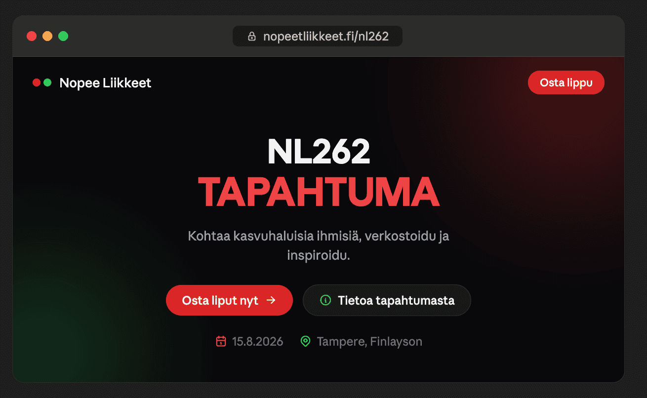 NL262 TAPAHTUMA — tapahtumasivun esikatselu
